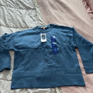 Philosophy Light Blue Ribbed Crewneck Sweater